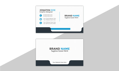 Professional Modern Corporate and Creative Business Card Design Template Double-sided -Horizontal Name Card Simple and Clean Visiting  Card Vector illustration Colorful Business Card