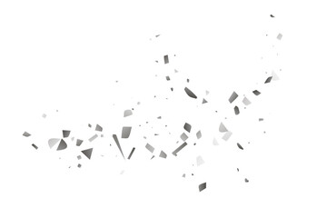 Silver glitter confetti on a white background. Decorative element.