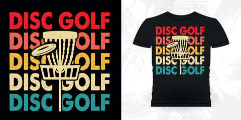 Funny Disc Golfing Retro Vintage Disc Golf Player T-shirt Design