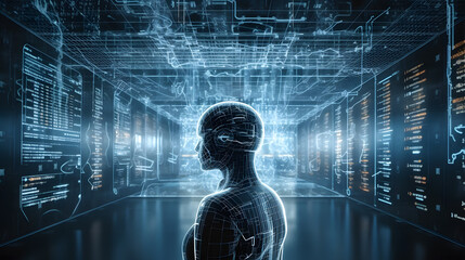 background with binary code generated by ai