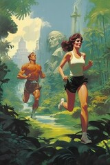 Obraz na płótnie Canvas Running woman illustration