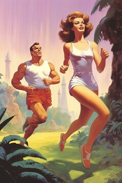 Running woman illustration