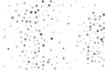 Star confetti. Silver casual confetti background. Bright design pattern.