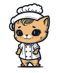 Obraz na płótnie Canvas cute baby cat wearing chef outfit