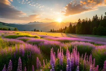 Fototapeta premium sunrise in the mountains