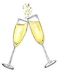 Celebration Champagne Glasses Illustration