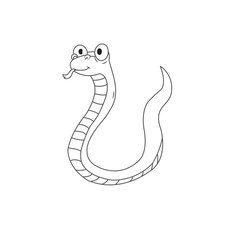 Fototapeta premium Hand drawn flat design snake outline