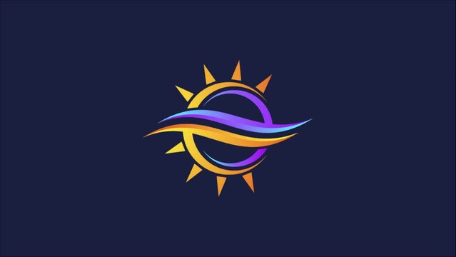 Air conditioner logo sign symbol video animation. Hot and cold symbol
