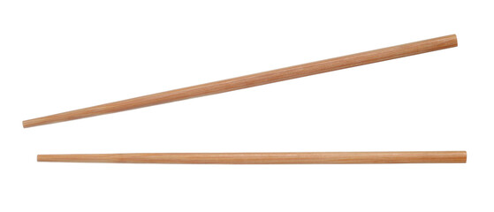 Asian wooden chopsticks set for eating isolated on white, clipping path