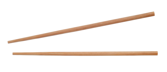 Asian wooden chopsticks set for eating isolated on white, clipping path