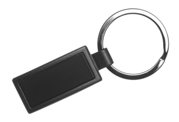 Blank black luxury key ring isolated on white