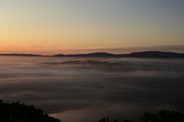 sunset over the mountains