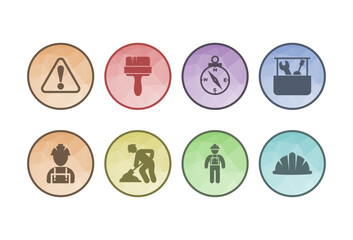 set of icons construction vector