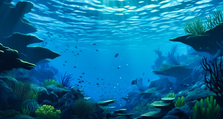 Obraz na płótnie Canvas underwater animation background