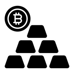 Bitcoin Gold Glyph Icon