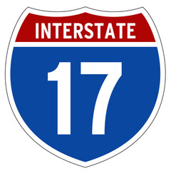 Interstate 17 Sign, I-17, Arizona, Isolated Road Sign vector