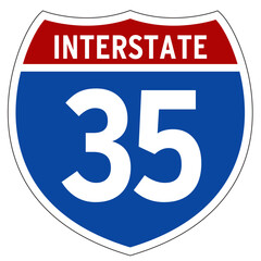 Interstate 35 Sign, I-35, Isolated Road Sign vector
