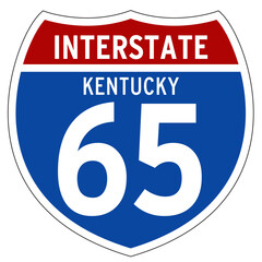 Interstate 65 Sign, I-65, Kentucky, Isolated Road Sign vector