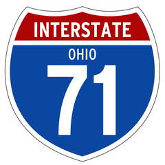 Interstate 71 Sign, I-71, Ohio, Isolated Road Sign vector