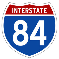 Interstate 84 Sign, I-84, Isolated Road Sign vector

