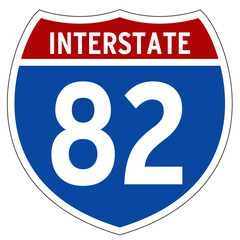 Interstate 82 Sign, I-82, Isolated Road Sign vector