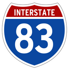 Interstate 83 Sign, I-83, Isolated Road Sign vector
