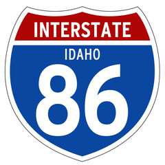 Interstate 86 Sign, I-86, Idaho, Isolated Road Sign vector
