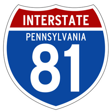 Interstate 81 Sign, I-81, Pennsylvania, Isolated Road Sign vector