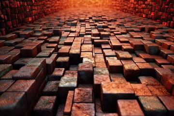 Red brick wall background Generative AI