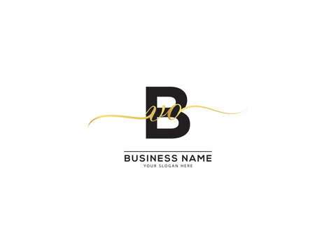 Modern alphabet Bvo letter icon, handwritten signature Vbo business logo