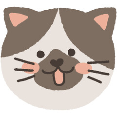 Hand drawn cute cat vector illustration character. Doodle sticker cartoon style for planner, diary, social media, template, poster, presentation and card decoration.