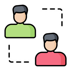 Peer To Peer Line Color Icon