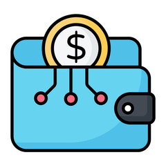 Virtual Currency Line Color Icon