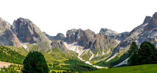 Mountains isolated on transparent background. PNG.