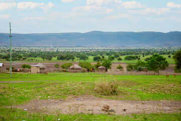 Fototapeta na wymiar life in African village in Tanzania
