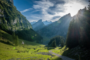 Sicht auf den Seealpsee (Alpstein, Schweiz)