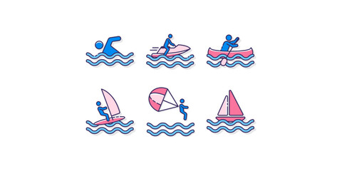 Water Sport Icons logo design inspiration