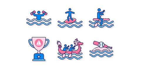 Water Sport Icons logo design inspiration