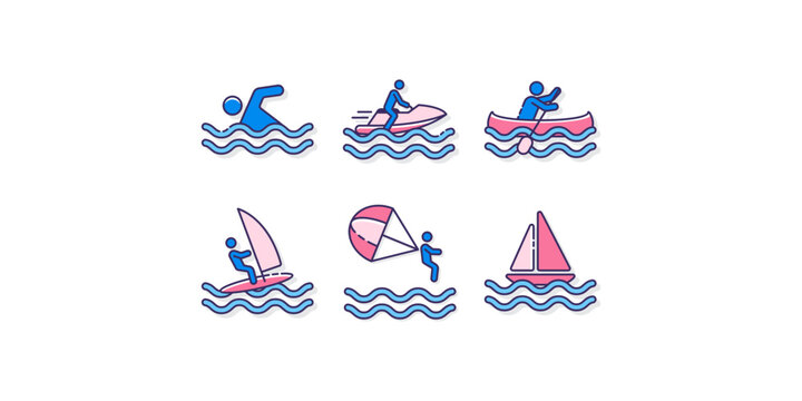 Water Sport Icons logo design inspiration