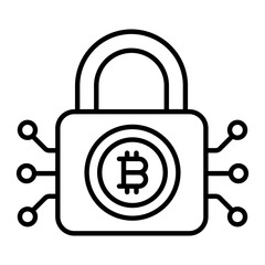 Bitcoin Encryption Thin Line Icon