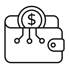 Virtual Currency Thin Line Icon