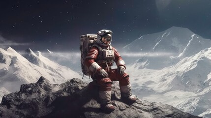 Astronaut on Alien Planet Surface generated by AI