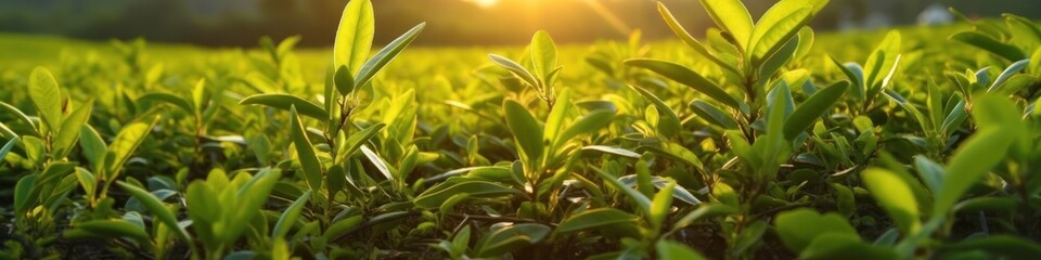 Naklejka premium Fresh tea bud and leaves. Generative AI