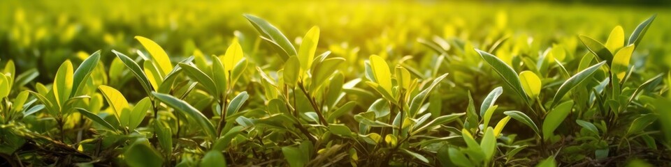 Fresh tea bud and leaves. Generative AI