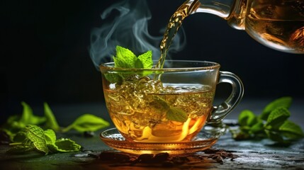 Cup of hot tea. Generative AI
