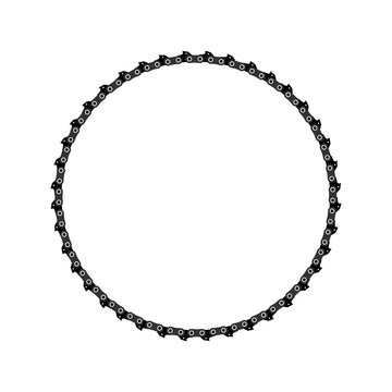 black bicycle chain circle on white clip art preview