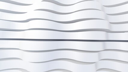 Obraz premium Abstract white background curved pattern in design 3d render