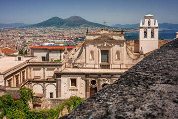 from Castel Sant'Elmo in Naples it is possible to enjoy a breathtaking panorama with Vesuvius and...