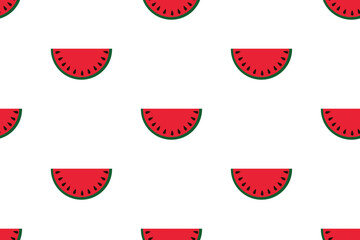 Seamless pattern with watermelon slices. Vector illustration. Summer watermelon background.