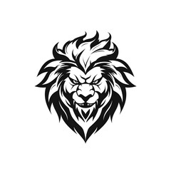 Fototapeta na wymiar real chimera head logo, minimalized, vector, black and white, white background,